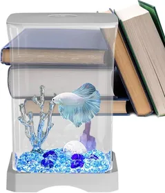 Meilleurs prix pour Aquarium Betta 4K HD Petit aquarium ornemental avec lumire LED idal pour maison ou bureau couleurs multiples Largeight
