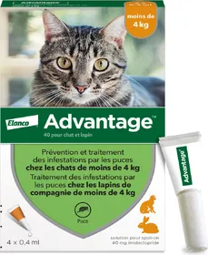 Comparer les prix de Advantage Pipettes anti-puces pour chat et lapin - Lot de 2x > 4kg - 6 pipettes