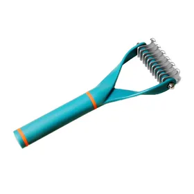 Meilleurs prix pour Peigne Râteau Sous-poil Chien Double Face Manche en Y Démêlage Animaux de Compagnie pour Chien M(for 4-6.5kg) vert foncé