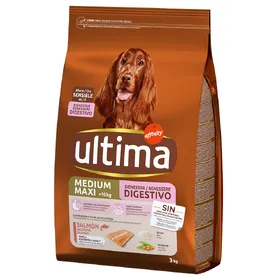 Comparer les prix de Ultima Medium / Maxi Sensitive saumon pour chien - 3 kg