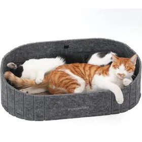 Meilleurs prix pour Griffoir pour 61 cm de Long en Forme de Canapé Grattoir Détachable Réversible Pads de Griffoir Ronds Gris gris GRIFFOIR