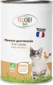 Comparer les prix de Felichef - Mousse Volaille sans céréale Chat adulte 400g