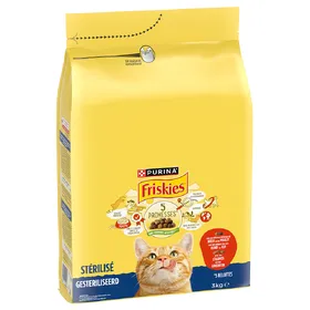 Comparer les prix de Croquettes Pour Chat Stérilisé Au Bœuf Et Légumes Friskies - Le Paquet De 3kg