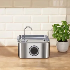 Comparer les prix de Fontaine à eau pour chat en acier inoxydable cool silver 3 2 L silencieuse intérieur
