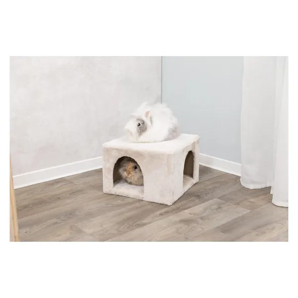 Abri douillet peluche - 36 x 25 x 36 cm - Beige - Pour lapins et petits rongeurs – photo 2