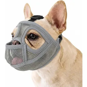 Comparer les prix de Muselière Bouledogue muselière museau Court avec Design allongé Permet de haleter Sortir Langue M Gris