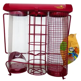 Comparer les prix de Mangeoire pour oiseaux - animallparadise - Trio grenat - Plastique - 20x9x22.5cm