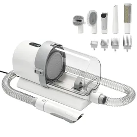 Meilleurs prix pour PawHut Aspirateur Toilettage Chien Chat 5 en 1 Tondeuse avec Aspiration Puissante 10kPa Grand Bac 2,5L Faible Bruit ≤65dB Blanc