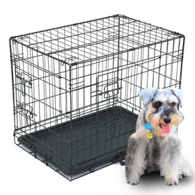Meilleurs prix pour Cage de transport pliante pour chien 63 x 44 x 50.5cm avec Plateau Noir