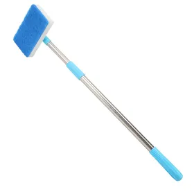 Comparer les prix de Nettoyeur à manche super long réglable à 180° Éponge double face Brosse de nettoyage pour aquarium, aquarium, vitre, algues white