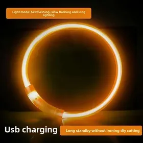 Meilleurs prix pour Collier lumineux à LED pour animaux de compagnie, collier lumineux pour chien, chargement USB, collier lumineux pour chien pour les sorties nocturnes, fournitures pour animaux de compagnie L brown