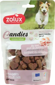 Meilleurs prix pour Friandises Candies mini cœur bi goût au jambon et calcium - 150 g - 150g