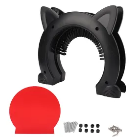 Meilleurs prix pour Porte d'intérieur pour chat en acier inoxydable Aiguille Grande Porte d'accès pour animal de compagnie Chat avec Brosse de Toilettage pour Chats