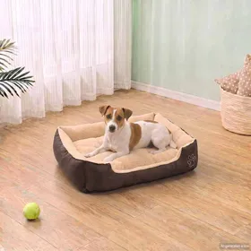 Comparer les prix de Moderne Lit chaud pour chien - avec coussin - rembourré Taille S - 50x38x17 cm - Panier chiens @FR7502