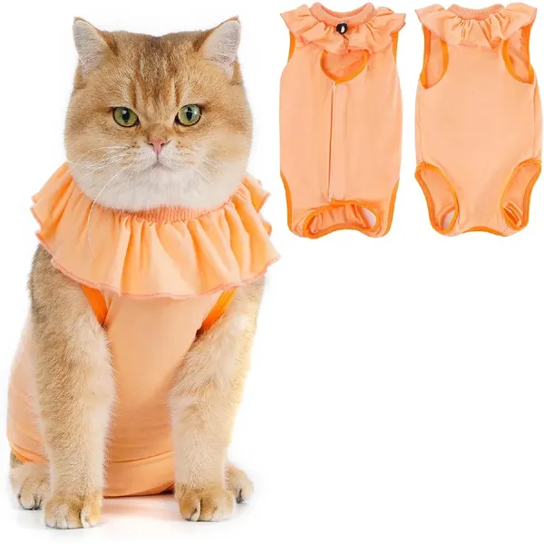 Combinaison de Récupération pour Chat Anti Léchage Orange L – photo 3