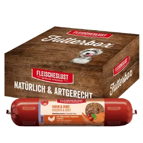 Meilleurs prix pour 6x800g poulet & bœuf avec patate douce, cynorrhodon & Gingko Fleischeslust boîte de nourriture Senior Classic nourriture pour chien humide
