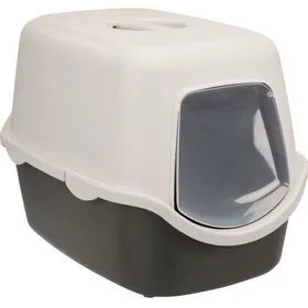 Comparer les prix de Maison de toilette Trixie Vico avec couvercle pour chat  - gris foncé/gris clair