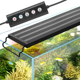 Comparer les prix de VEVOR Éclairage Aquarium à Spectre Complet, Lampe LED d'Aquarium 10W, avec 5 Niveaux de Luminosité Ajustables, Coque en ABS avec Support Extensible, pour Réservoir d'Eau Douce 30,5-45,7 cm, Domicile
