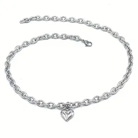 Comparer les prix de Collier Chaîne pour Animaux de Compagnie Chien Chat en Acier Inoxydable Doré 18K Imperméable Forme de Cœur Pour Petits Animaux Chats Chaton Chiot 7 Pouces L-30CM argenté