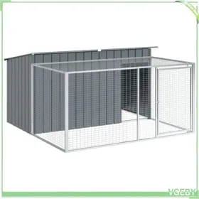 Comparer les prix de VGEBY Niche pour chien avec cour anthracite 197x194x110 cm - 7894202778293