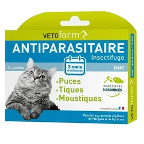 Meilleurs prix pour Vetoform Antiparasitaire Chat 3 pipettes