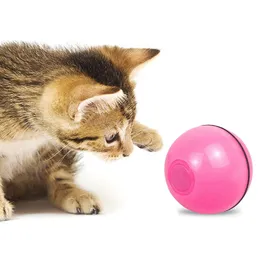 Comparer les prix de Jouets interactifs pour chats, boule roulante LED rechargeable par USB, auto-rotative, anti-rayures, chasse rose