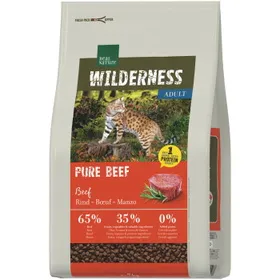 Comparer les prix de REAL NATURE WILDERNESS croquettes pour chat, adulte, pur bœuf 2x7 kg