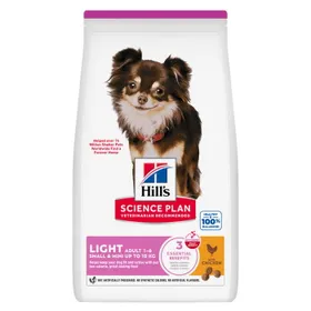 Comparer les prix de Hill's Croquettes pour chien Science Plan, Adulte, Small & Mini, Light, au poulet 1,5 kg