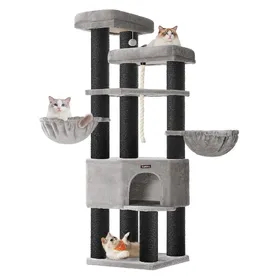 Meilleurs prix pour Songmics Kratzbaum XXL (186.70 cm, Gris colombe, Noir d'encre), Arbre à chat