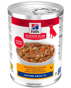 Meilleurs prix pour Hill's Aliment Humide Canine Mature Adult Ragoût au Poulet et Légumes pour Chiens 363 gr
