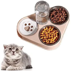 Comparer les prix de Gamelle pour Chat - Acier Inoxydable - Rose - Distributeur dEau Automatique - Bol Rectangulaire - Intrieur rose rose GAMELLE