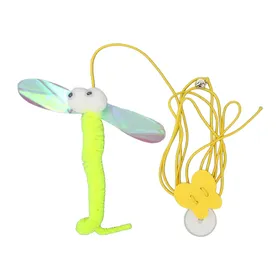 Meilleurs prix pour Jouet pour chat suspendu à la porte, auto-jeu, forme libellule, jouet rétractable pour chat avec corde élastique yellow