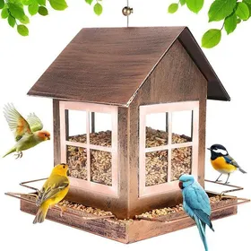 Comparer les prix de Mangeoire Oiseaux à Suspendre en Métal Maison Oiseaux Exterieur Cabane Résistant Cadeau idéal pour les amateurs doiseaux 1pcs