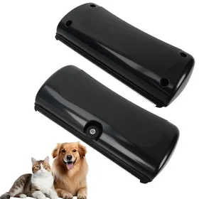Comparer les prix de Brosse autonettoyante chien chat - 2 pièce anti-poils - Noir - Convient pour chiens petits chats tangles sous-poils Étiquette