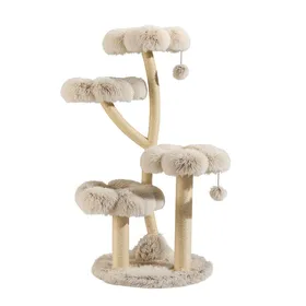 Comparer les prix de Fudajo Arbre à chat design 59 x 59 x 123 cm grattoir pour chat avec peluche et sisal aire de jeu tour d’escalade avec balle de je
