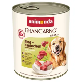 Comparer les prix de 24ხ800g animonda GranCarno Original bœuf, lapin, fines herbes pâtée pour chien