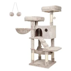 Meilleurs prix pour Arbre à Chat Tour à Chat pour Grands Chats Ultra-Doux Dégradé Blanc et Marron