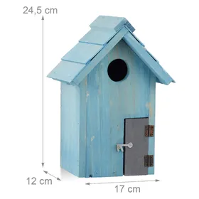 Comparer les prix de Relaxdays Nichoir à oiseaux en bois forme de petite maison avec porte abri refuge HxlxP: 24,3 x 17 x 12 cm - 4052025970888