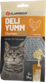 Comparer les prix de FLAMINGO Deli Yumm Friandises crémeuses anti stress pour chat - Poulet & poisson - 5x 14g