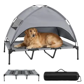 Meilleurs prix pour Niche Chien Surélevé dIntérieur Extérieur COSTWAY Toit Amovible en Tissu Oxford Fenêtres en Maille Sac de Transport Charge 40kg