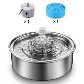 Comparer les prix de Fontaine à eau automatique pour chat - Phoesky - Acier inoxydable 304 - Ultra-silencieuse - 2 0 L - 23 5x23 5x9 5 cm