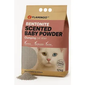 Meilleurs prix pour Litière Chat - 12L (12kg) pour 10 semaines - Litière agglomérante - Gros Grains - Parfum Talc bébé