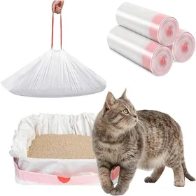 Meilleurs prix pour Sac à litière XXL lot de 30 - 115 x 45 cm épais et étanche - lien de fermeture LDPE