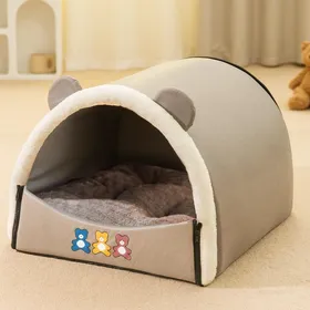 Meilleurs prix pour Niche pour chien amovible et lavable de type maison fermée intérieure grand espace petite et moyenne taille chien de combat niche pour chien chenil pour chat fournitures pour animaux de compagnie M 40*33*28cm black