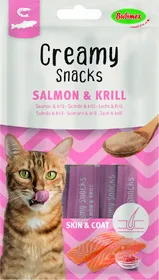 Comparer les prix de BUBIMEX Creamy Snacks Skin & Coat Friandise à lécher au saumon et krill