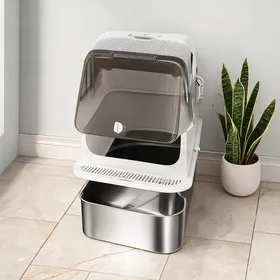 Comparer les prix de Litière pour chat fermée capacité 52 L en acier inoxydable 201 et ABS avec - Bianco Acciaio Inox ABS 70 x 50 x 46.5 cm Ref