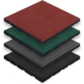 Meilleurs prix pour Tapis de sol pour aire de jeu et jardin Play Protect Résistant aux intempéries avec drainage 50 x 50 cm Ep 30 mm Vert