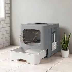 Meilleurs prix pour Bac à litière fermé pour chat en PP avec tiroir extractible et pelle format moyen 60 L