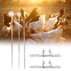 Comparer les prix de 10 pièces Acier Inoxydable Ferme Élevage Bétail Poulet Poule Coq Chapon Outil Équipement Couvoir Kit