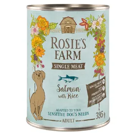 Comparer les prix de Rosie's Farm Single Meat Adult 6 x 395 g pour chien - poisson, riz